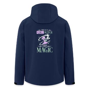 This is a girl witch likes magic - Recycelte Männer Softshell-Jacke von Stanley/Stella - Navy - Hinten - AI Model Male 185 light (185cm)