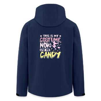 This is my halloween costume now give me candy - Men’s Recycled Softshell Jacket by Stanley/Stella - navy - Back - AI Model Male 185 light (185cm)