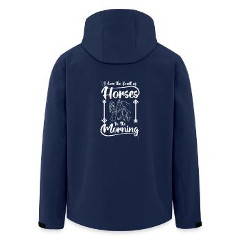 Love the smell of horses in the morning - Men’s Recycled Softshell Jacket by Stanley/Stella - navy - Back - AI Model Male 185 light (185cm)