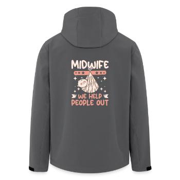 Midwife we help people out - Recycelte Männer Softshell-Jacke von Stanley/Stella - Anthrazit - Hinten - AI Model Male 185 light (185cm)
