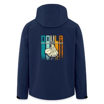 Retro Vintage Doula - Recycelte Männer Softshell-Jacke von Stanley/Stella - Navy - Hinten - AI Model Male 185 light (185cm)