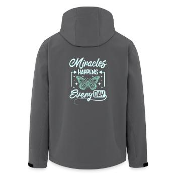 Miracles happens every day - Recycelte Männer Softshell-Jacke von Stanley/Stella - Anthrazit - Hinten - AI Model Male 185 light (185cm)