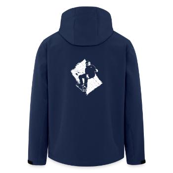 Snowboard Snowboarder Grunge Design - Recycelte Männer Softshell-Jacke von Stanley/Stella - Navy - Hinten - AI Model Male 185 light (185cm)