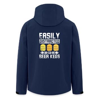 Facilement distrait par les fûts de bière - Veste softshell homme en polyester recyclé Stanley/Stella - marine - Dos - AI Model Male 185 light (185cm)
