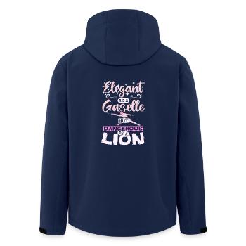 Elegant as a gazelle dangerous as a lion fencing - Men’s Recycled Softshell Jacket by Stanley/Stella - navy - Back - AI Model Male 185 light (185cm)