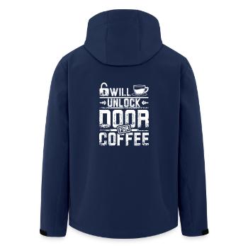 Déverrouillera la porte pour serrurier à café - Veste softshell homme en polyester recyclé Stanley/Stella - marine - Dos - AI Model Male 185 light (185cm)
