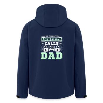 Mon serrurier préféré m’appelle papa - Veste softshell homme en polyester recyclé Stanley/Stella - marine - Dos - AI Model Male 185 light (185cm)