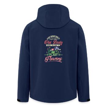 Old lady show you how to plant flowers - Men’s Recycled Softshell Jacket by Stanley/Stella - navy - Back - AI Model Male 185 light (185cm)