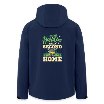 The garden is my second home - Men’s Recycled Softshell Jacket by Stanley/Stella - navy - Back - AI Model Male 185 light (185cm)