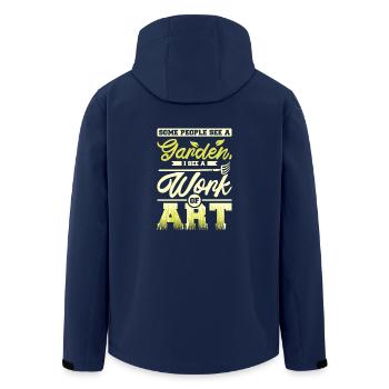 Some people see a garden I see a work of art - Men’s Recycled Softshell Jacket by Stanley/Stella - navy - Back - AI Model Male 185 light (185cm)