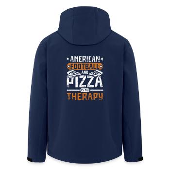 American football an pizza is my therapy - Men’s Recycled Softshell Jacket by Stanley/Stella - navy - Back - AI Model Male 185 light (185cm)