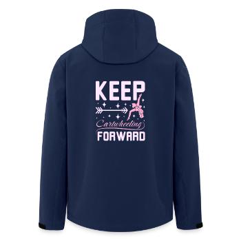 Keep catwheelig forward - Men’s Recycled Softshell Jacket by Stanley/Stella - navy - Back - AI Model Male 185 light (185cm)