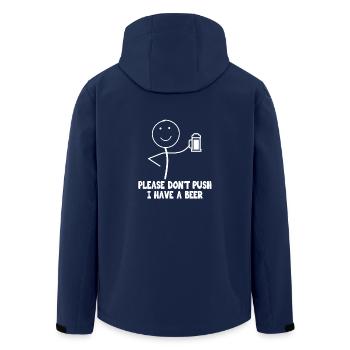 Stick Figure Stickman I have a beer - Men’s Recycled Softshell Jacket by Stanley/Stella - navy - Back - AI Model Male 185 light (185cm)