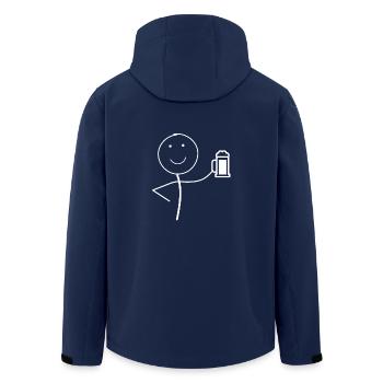 Stick figure with beer - Men’s Recycled Softshell Jacket by Stanley/Stella - navy - Back - AI Model Male 185 light (185cm)