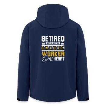 Retired but always a construction worker at heart - Men’s Recycled Softshell Jacket by Stanley/Stella - navy - Back - AI Model Male 185 light (185cm)
