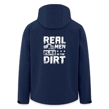 Real men play in the dirt excavator driver - Men’s Recycled Softshell Jacket by Stanley/Stella - navy - Back - AI Model Male 185 light (185cm)
