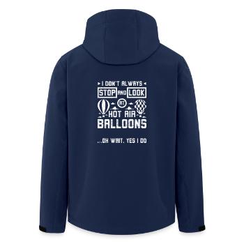 Stop and look at hot air balloons - Men’s Recycled Softshell Jacket by Stanley/Stella - navy - Back - AI Model Male 185 light (185cm)
