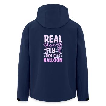 Women fly hot air balloon - Men’s Recycled Softshell Jacket by Stanley/Stella - navy - Back - AI Model Male 185 light (185cm)