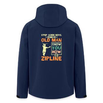 Laissez ce vieil homme vous montrer comment faire de la tyrolienne - Veste softshell homme en polyester recyclé Stanley/Stella - marine - Dos - AI Model Male 185 light (185cm)