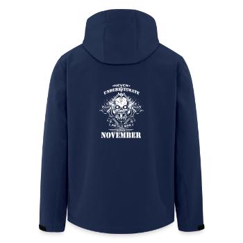 Old man who has his birthday in November - Men’s Recycled Softshell Jacket by Stanley/Stella - navy - Back - AI Model Male 185 light (185cm)