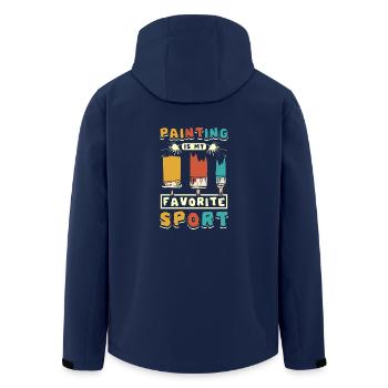 Painting is my favorite sport - Recycelte Männer Softshell-Jacke von Stanley/Stella - Navy - Hinten - AI Model Male 185 light (185cm)