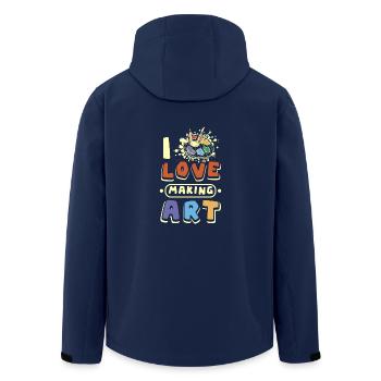Artist painter I love makeing art - Men’s Recycled Softshell Jacket by Stanley/Stella - navy - Back - AI Model Male 185 light (185cm)