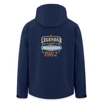 Legendär seit November 1962 Vintage Retro Sprüche - Recycelte Männer Softshell-Jacke von Stanley/Stella - Navy - Hinten - AI Model Male 185 light (185cm)