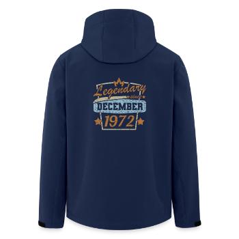 December 1972 Birthday Sayings Vintage - Men’s Recycled Softshell Jacket by Stanley/Stella - navy - Back - AI Model Male 185 light (185cm)