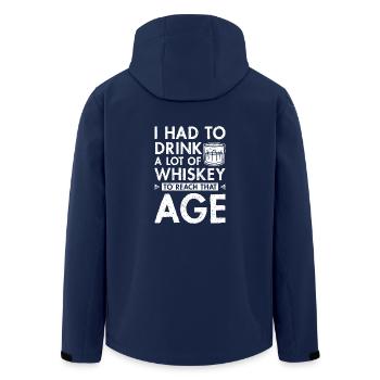 Drink a lot of whiskey to reach that age - Men’s Recycled Softshell Jacket by Stanley/Stella - navy - Back - AI Model Male 185 light (185cm)