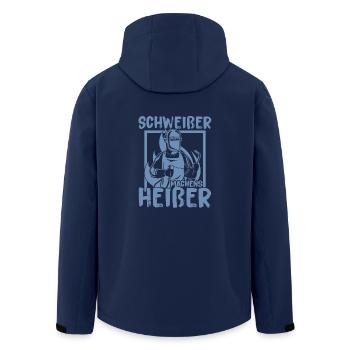 Schweißer machens heißer - Recycelte Männer Softshell-Jacke von Stanley/Stella - Navy - Hinten - AI Model Male 185 light (185cm)