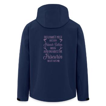 Lustige Friseurin Sprüche - Recycelte Männer Softshell-Jacke von Stanley/Stella - Navy - Hinten - AI Model Male 185 light (185cm)