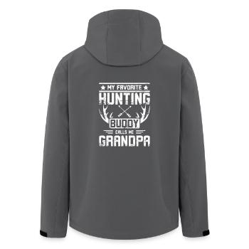 Mon compagnon de chasse préféré m’appelle grand-père - Veste softshell homme en polyester recyclé Stanley/Stella - charbon - Dos - AI Model Male 185 light (185cm)