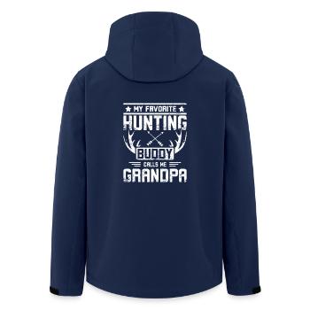 Mon compagnon de chasse préféré m’appelle grand-père - Veste softshell homme en polyester recyclé Stanley/Stella - marine - Dos - AI Model Male 185 light (185cm)