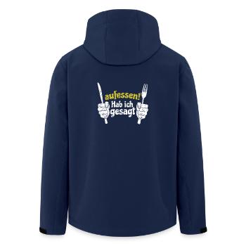 Koch Shirt Aufessen ! Hab ich gesagt - Recycelte Männer Softshell-Jacke von Stanley/Stella - Navy - Hinten - AI Model Male 185 light (185cm)