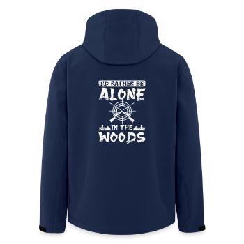 I'd rather be alone in the woods hunting - Men’s Recycled Softshell Jacket by Stanley/Stella - navy - Back - AI Model Male 185 light (185cm)