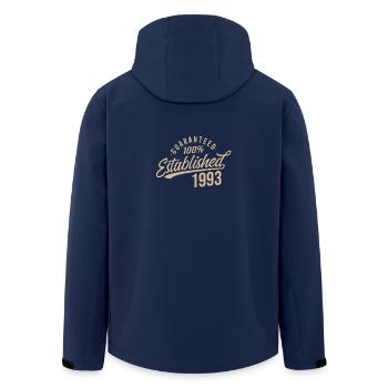 Guaranteed Established and Published in the Year - Men’s Recycled Softshell Jacket by Stanley/Stella - navy - Back - AI Model Male 185 light (185cm)