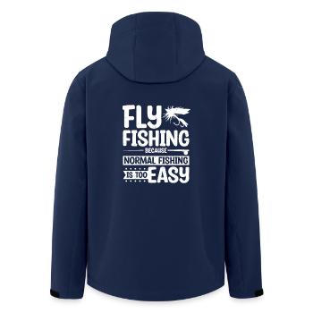 fly fishing normal fising is easy - Recycelte Männer Softshell-Jacke von Stanley/Stella - Navy - Hinten - AI Model Male 185 light (185cm)