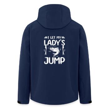 I let my lady's jump fly fishing - Men’s Recycled Softshell Jacket by Stanley/Stella - navy - Back - AI Model Male 185 light (185cm)