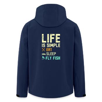 Life is simple eat sleep fly fish - Recycelte Männer Softshell-Jacke von Stanley/Stella - Navy - Hinten - AI Model Male 185 light (185cm)