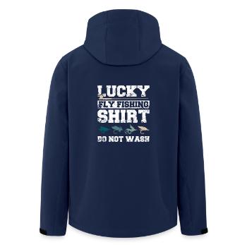 Lucky fly fishing do not wash - Recycelte Männer Softshell-Jacke von Stanley/Stella - Navy - Hinten - AI Model Male 185 light (185cm)