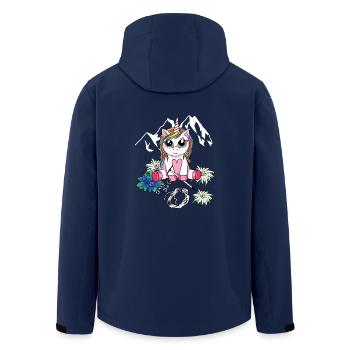 Alpen Unicorn Mountaineer Mountaineering Child abseiling - Men’s Recycled Softshell Jacket by Stanley/Stella - navy - Back - AI Model Male 185 light (185cm)
