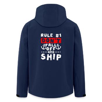 Règle 1 ne pas tomber du navire drôle Croisière - Veste softshell homme en polyester recyclé Stanley/Stella - marine - Dos - AI Model Male 185 light (185cm)
