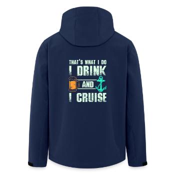 Je bois de la bière et je navigue - Veste softshell homme en polyester recyclé Stanley/Stella - marine - Dos - AI Model Male 185 light (185cm)