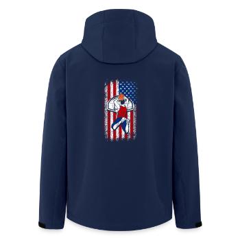 Usa American Flag Basketball 4 juillet - Veste softshell homme en polyester recyclé Stanley/Stella - marine - Dos - AI Model Male 185 light (185cm)