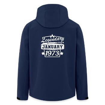 Legendär seit Januar 1973 Retro Geburtstag - Recycelte Männer Softshell-Jacke von Stanley/Stella - Navy - Hinten - AI Model Male 185 light (185cm)