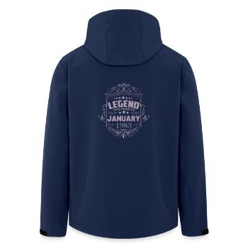 A legend was born in January 1983 - Men’s Recycled Softshell Jacket by Stanley/Stella - navy - Back - AI Model Male 185 light (185cm)
