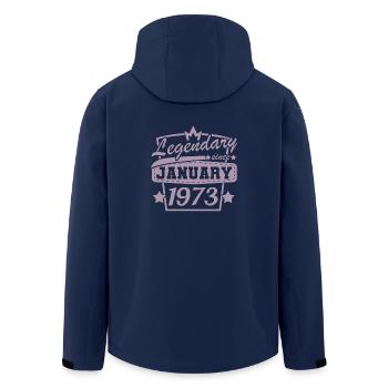 Legendär seit Januar 1973 Retro - Recycelte Männer Softshell-Jacke von Stanley/Stella - Navy - Hinten - AI Model Male 185 light (185cm)