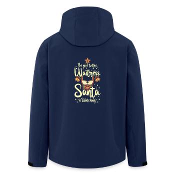 Be nice to the waitress santa is watching - Recycelte Männer Softshell-Jacke von Stanley/Stella - Navy - Hinten - AI Model Male 185 light (185cm)