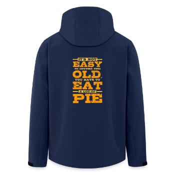 To get old you have to eat a lot of pie - Men’s Recycled Softshell Jacket by Stanley/Stella - navy - Back - AI Model Male 185 light (185cm)