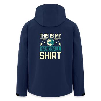 This is my handball - Recycelte Männer Softshell-Jacke von Stanley/Stella - Navy - Hinten - AI Model Male 185 light (185cm)